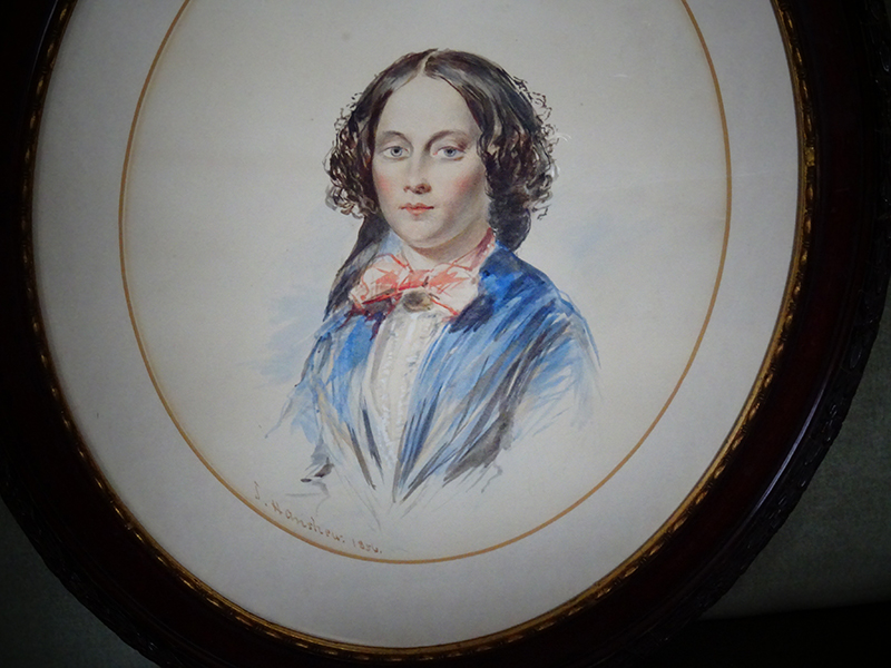 19th. century watercolour of a young woman